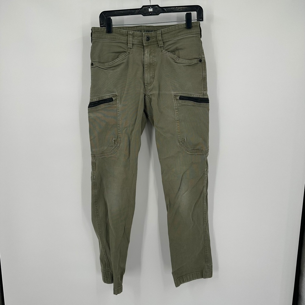 Duluth Trading Mens Flex Fire Hose Slim Cargo Pants Olive Green 30x32 Tactical